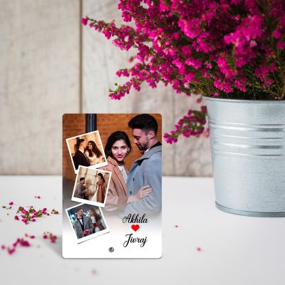 Personalized Collage Acrylic Picture Frame Anniversary, Wedding, Birthday Gift for Him or Her Bedroom Bedside Decor Photo Frame Gift For Couple Acrylic Photo Plaque